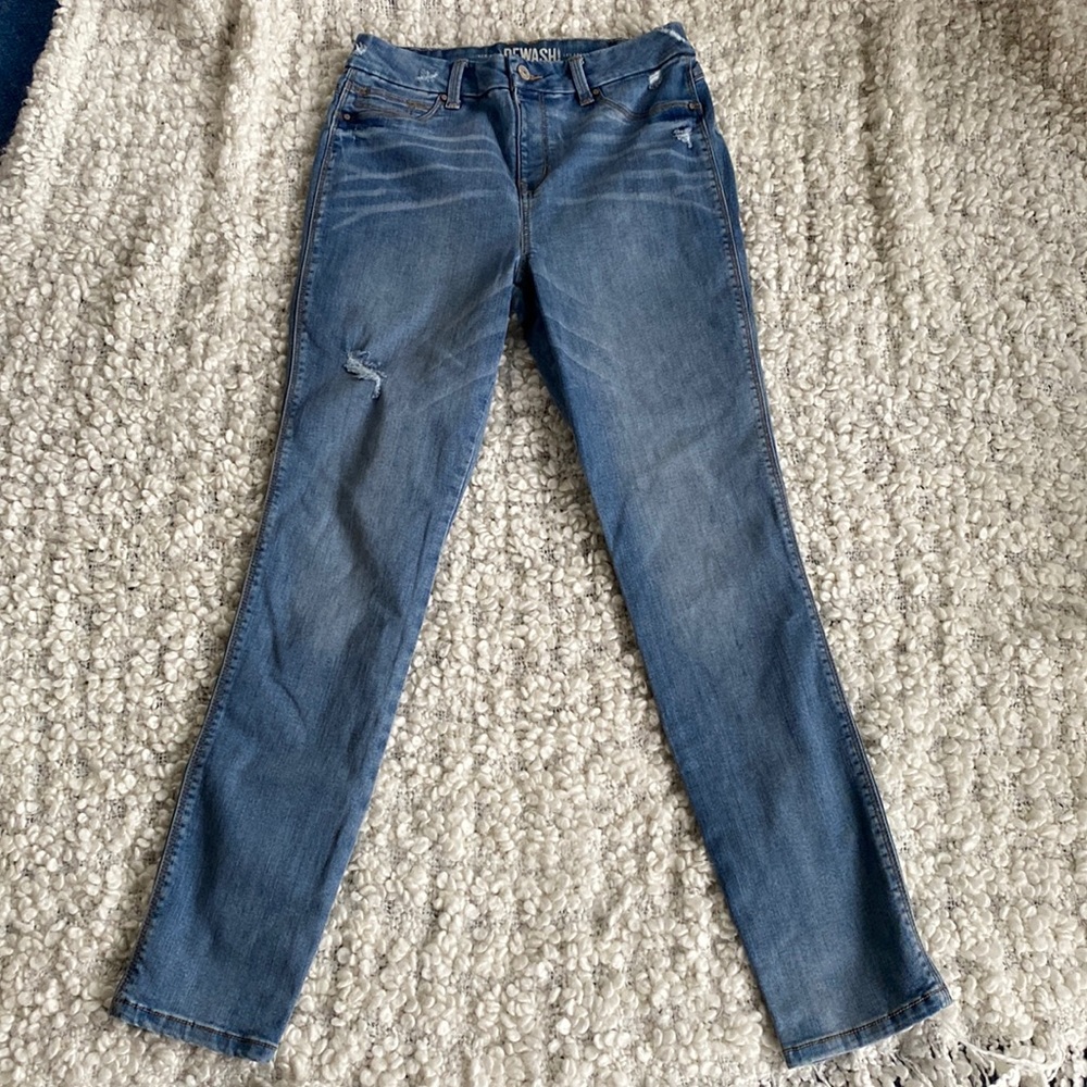 Rewash Pull On High Rise Skinny Leg Distressed Jeans Sz 7